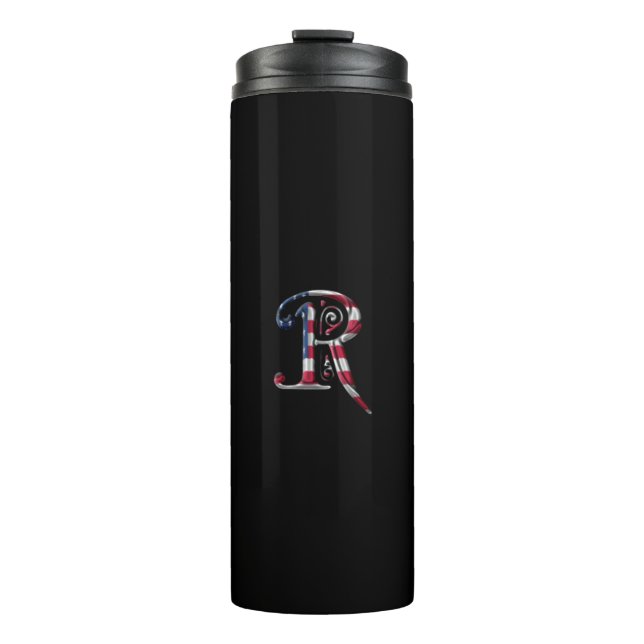 Monogram für die ersten R-Flag-Farben im Elegant Thermosbecher (Vorderseite)
