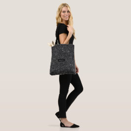 Monogram für elegante Black Imitats Glitzer Tasche