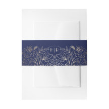 Monogram für Gold und Navy Floral Garden Bouquet