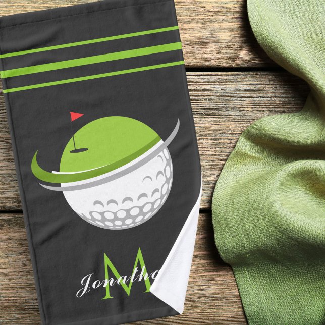 Monogram für Golf Ball & Flag Individuelle Name gr Handtuch (Von Creator hochgeladen)