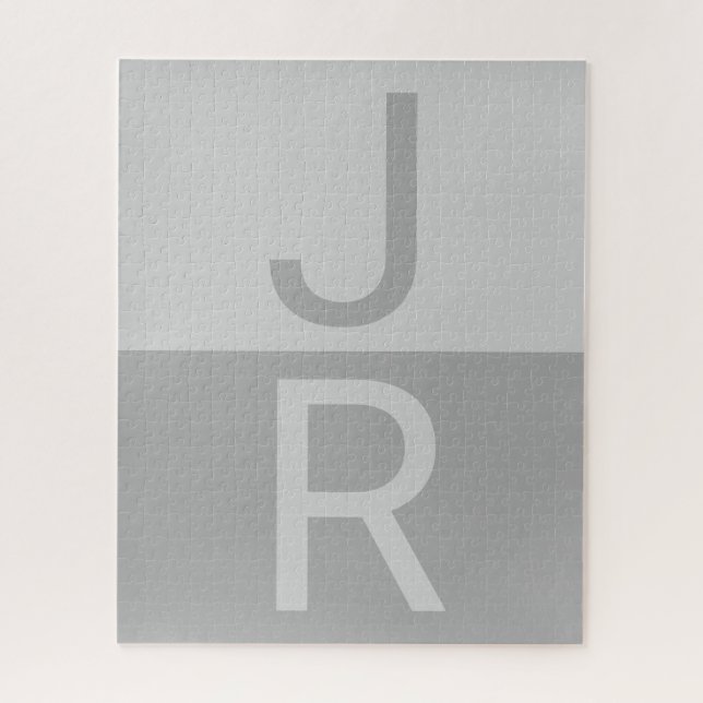 Monogram für leichte graue und graue moderne Initi (Vertikal)