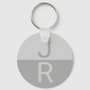 Monogram für leichte graue und graue moderne Initi Schlüsselanhänger