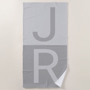 Monogram für leichte graue und graue moderne Initi Strandtuch