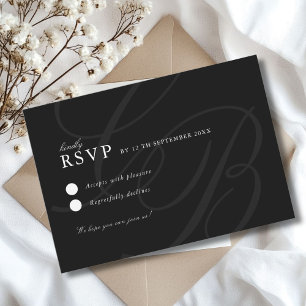 Monogram für Minimalistisches Skript-Schriftart RSVP Karte