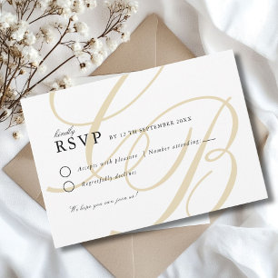 Monogram für Minimalistisches Skript-Schriftart RSVP Karte