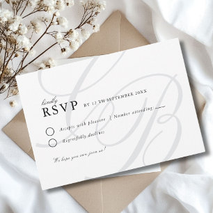 Monogram für Minimalistisches Skript-Schriftart RSVP Karte