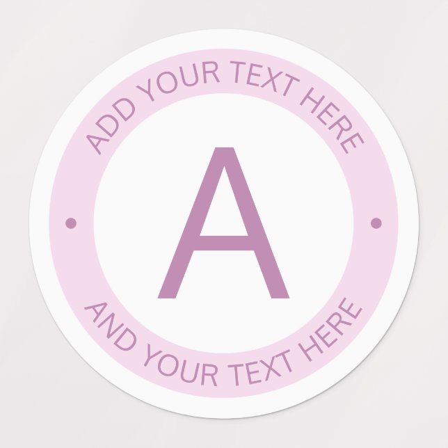 Monogram für moderne Logo-Stile | Light Pink Lila Etiketten (Design 1)