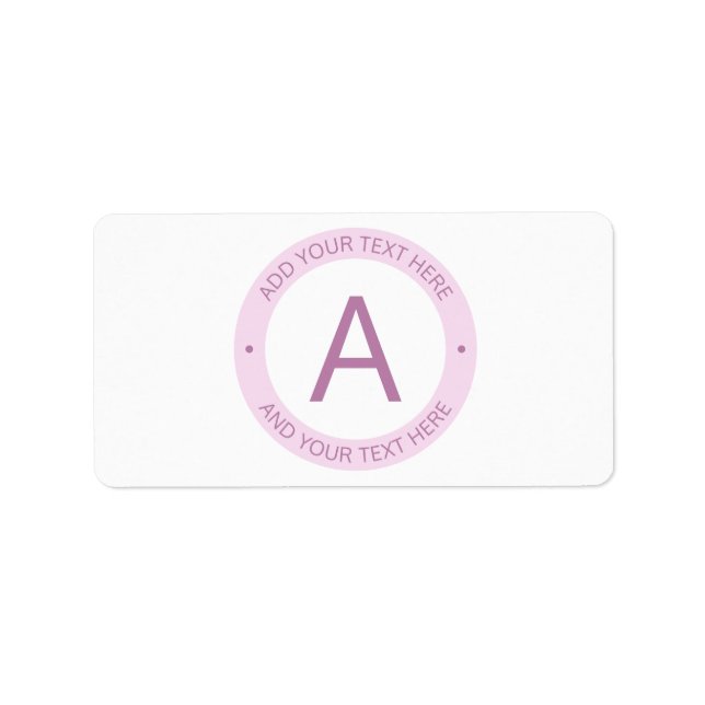 Monogram für moderne Logo-Stile | Lila rosa Adressaufkleber (Vorne)