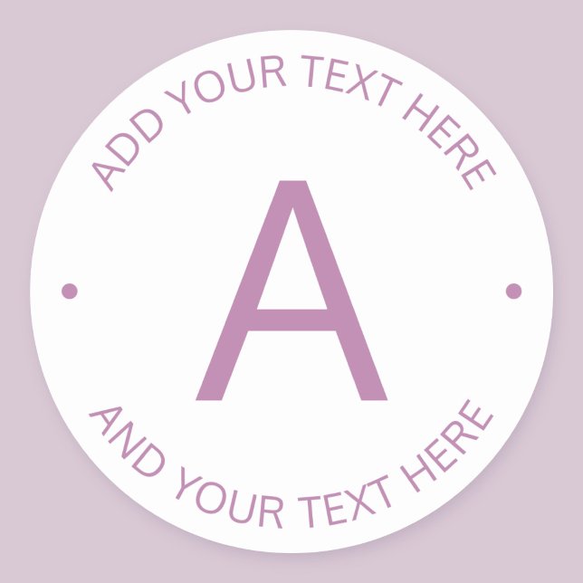Monogram für moderne Logo-Stile | LILA Runder Aufkleber (Von Creator hochgeladen)