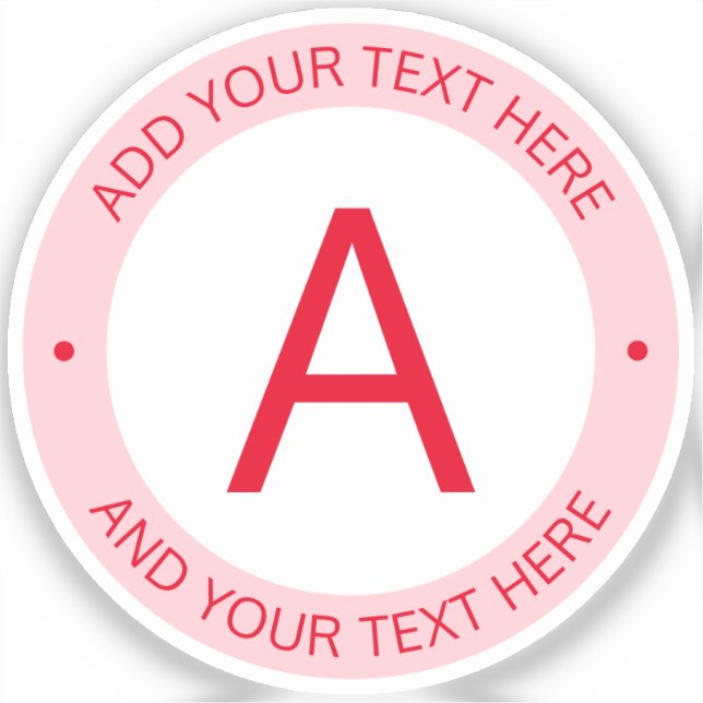 Monogram für moderne Logo-Stile | Rot transparent Aufkleber (Vorderseite)