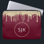 Monogram für personalisiertes Gold Burgundy Red Gl Laptopschutzhülle<br><div class="desc">Personalisiert Gold und Burgund Red Imitats Glitzer und Sparkle Elegant Mit Monogramm Initials Case. Dieser Fall kann so angepasst werden,  dass er Ihren Anfangs- und Vornamen enthält.</div>