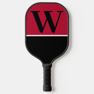 Monogram für Schwarz-Rot-Uni Pickleball Schläger