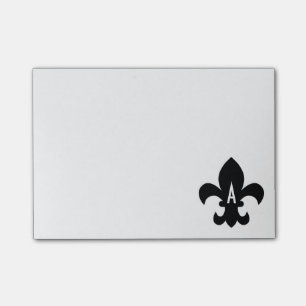 Monogram für Schwarzweiß-Lilie Post-it Klebezettel