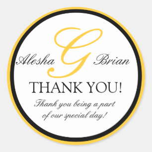 Monogram G Gastgeschenk Hochzeit Danke Stickers