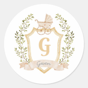 Monogram G Neutral Runder Aufkleber