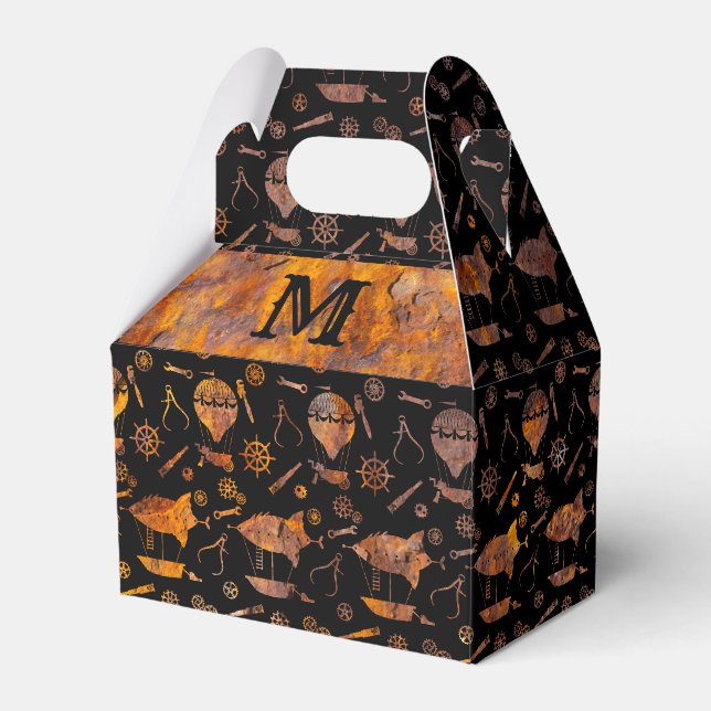 Monogram Gable von Steampunk-farbigen rostfreien S Geschenkschachtel (Vorderseite)