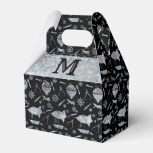 Monogram Gable von Steampunk Silver Zinc Airships Geschenkschachtel