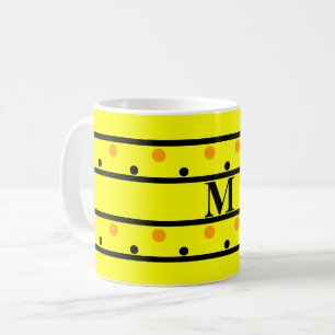 Monogram Gelb-Orange-Polka-Punkte Kaffeetasse