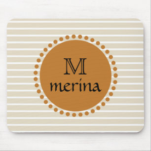 Monogram, gelber gelber Streifen Mousepad