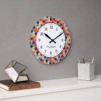 Monogram Geometric Hexagon Muster Wall Clock