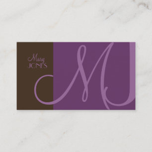 Monogram-Geschäftskarte in Retro-Farben Visitenkarte