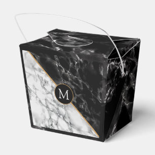 Monogram Gevor Box Schwarz-weiß Marble Stone Geschenkschachtel