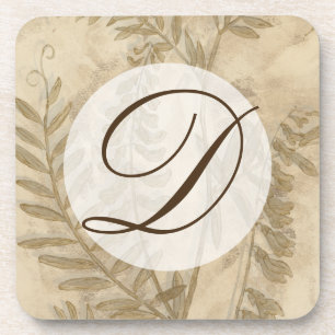 Monogram   Gilded Foliage I Getränkeuntersetzer