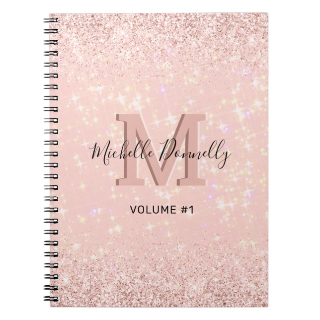 Monogram Girl Chic Pink Notebook Notizblock (Vorderseite)