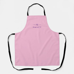 Monogram Girl Pink Modernes Minimalistisches Elega Schürze