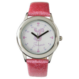 Monogram Girls J doodle art Jenna name watch Armbanduhr