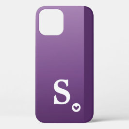 Monogram Girly Lila Heart Simple Modern Chic Cas Case-Mate iPhone 14 Hülle