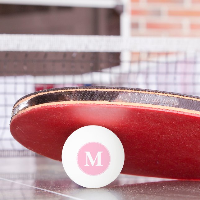 Monogram Girly Pink Player Coach Tischtennis Bier Tischtennisball (Monogram Girly Pink Player Coach Table Tennis Beer Ping Pong Ball)
