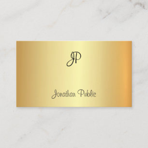 Monogram Glamour Imitate Gold Beruflich Elegant Visitenkarte