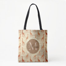 Monogram Glittery Giraffe on Gold Foil