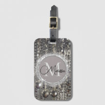 Monogram Glittery Silver Streichperlen