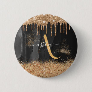 Monogram Glitzer für Gold Dripping Button