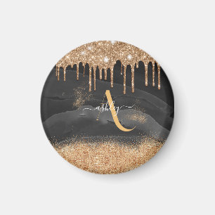 Monogram Glitzer für Gold Dripping Magnet