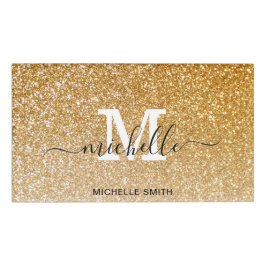Monogram Glitzer Gold Elegante Feminine Namenschild