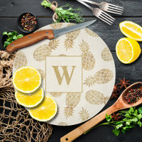 Monogram Gold Ananas auf Elfenbein