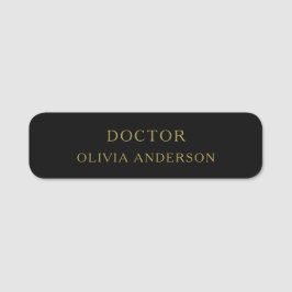 Monogram Gold Black Minimalistisch Elegante Modern Namensschild