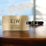Monogram Gold Brushed Metallic Elegant Gepäckanhänger<br><div class="desc">Mit diesem ausgeklügelten Accessoire präsentieren wir Ihnen unsere Monogram Brushed Metallic Elegant Luggage Tag: Erhöhen Sie Ihr Reiseerlebnis. Dieses Gepäckanhänger aus gebürstetem Metall strahlt Eleganz und Stil aus. Das Monogramm-Design verleiht Ihrem Gepäck eine personalisierte Touch, die es Ihnen erleichtert, Ihr Gepäck zu identifizieren und gleichzeitig eine Touch an Eleganz zu...</div>