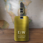 Monogram Gold Brushed Metallic Elegant Gepäckanhänger<br><div class="desc">Mit diesem ausgeklügelten Accessoire präsentieren wir Ihnen unsere Monogram Brushed Metallic Elegant Luggage Tag: Erhöhen Sie Ihr Reiseerlebnis. Dieses Gepäckanhänger aus gebürstetem Metall strahlt Eleganz und Stil aus. Das Monogramm-Design verleiht Ihrem Gepäck eine personalisierte Touch, die es Ihnen erleichtert, Ihr Gepäck zu identifizieren und gleichzeitig eine Touch an Eleganz zu...</div>