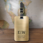 Monogram Gold Brushed Metallic Elegant Gepäckanhänger<br><div class="desc">Mit diesem ausgeklügelten Accessoire präsentieren wir Ihnen unsere Monogram Brushed Metallic Elegant Luggage Tag: Erhöhen Sie Ihr Reiseerlebnis. Dieses Gepäckanhänger aus gebürstetem Metall strahlt Eleganz und Stil aus. Das Monogramm-Design verleiht Ihrem Gepäck eine personalisierte Touch, die es Ihnen erleichtert, Ihr Gepäck zu identifizieren und gleichzeitig eine Touch an Eleganz zu...</div>