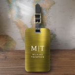 Monogram Gold Brushed Metallic Elegant Gepäckanhänger<br><div class="desc">Erleben Sie Ihre Reise mit unserem Classic Elegant Modern Minimalistischen Monogram Gepäcktag. Dieses liebevoll gestaltete Accessoire verbindet zeitlose Eleganz mit zeitgemäßem Minimalismus und sorgt dafür, dass sich Ihr Gepäck durch Eleganz hervorhebt. Dieses Gepäckanhänger ist mit Präzision und Liebe zum Detail gestaltet und ist mehr als nur ein praktisches Objekt; es...</div>