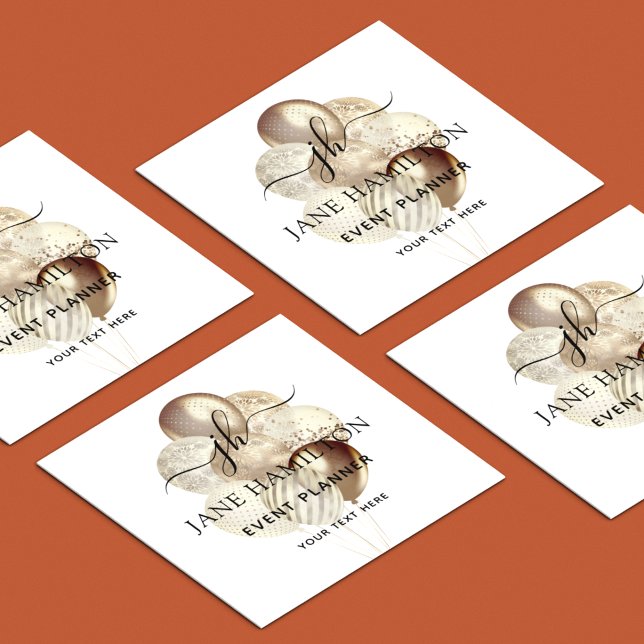 Monogram Gold Event Plane Quadratische Visitenkarte (Von Creator hochgeladen)