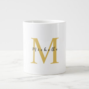 Monogram Gold Farbe Ihr Name Sondergeschenk Gelieb Jumbo-Tasse