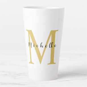 Monogram Gold Farbe Ihr Name Sondergeschenk Gelieb Milchtasse