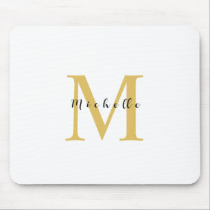 Monogram Gold Farbe Ihr Name Sondergeschenk Gelieb Mousepad