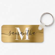 Monogram Gold Foil Foto Thin Rectangle