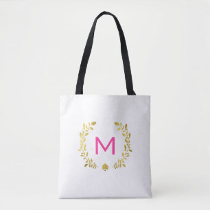 Monogram Gold Foil Laurel & Spade Tasche